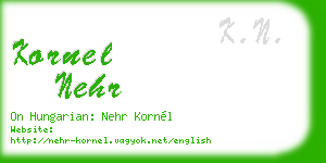 kornel nehr business card